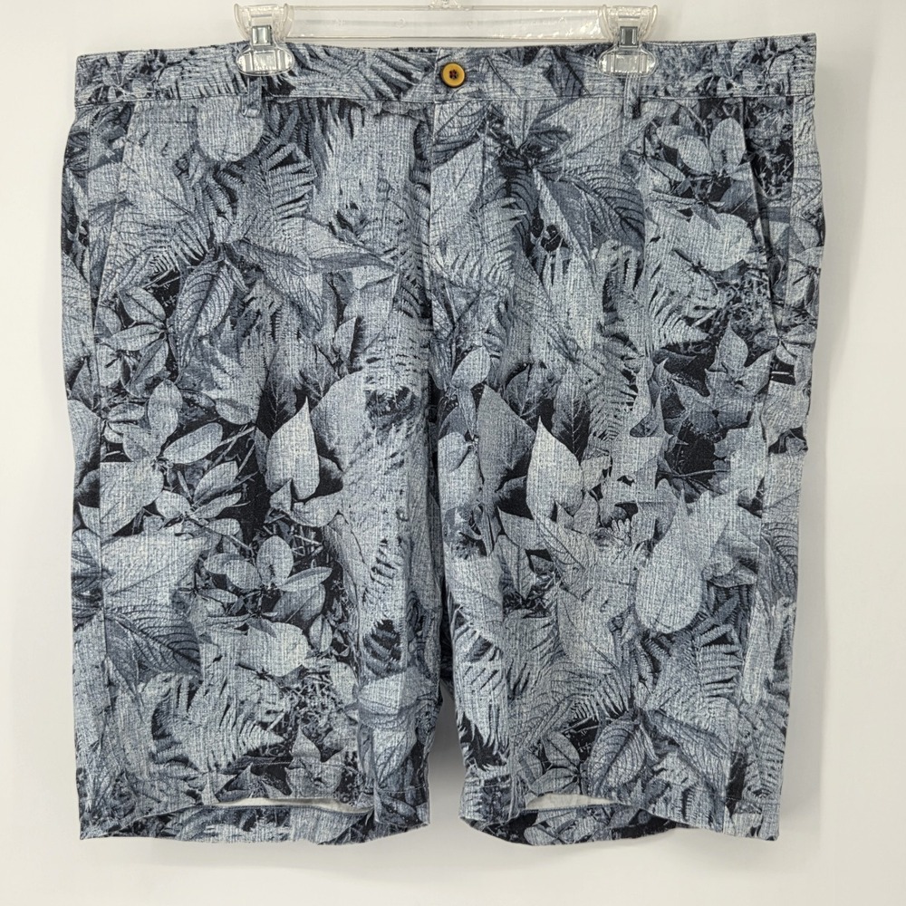 Robert Graham Shorts Mens 42 Blue Floral Chino Classic Fit Tropical Beach 9.5"